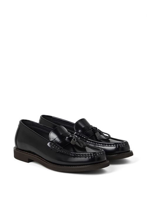 Black calf leather loafers Brunello Cucinelli | MZVNG2739C101